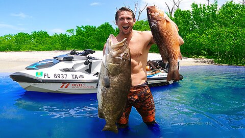 CRAZY!! 20 Miles Offshore Jetski SPEARFISHING!