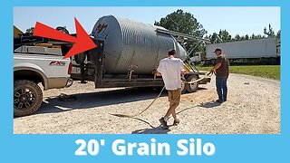 Moving A Grain Bin On Trailer