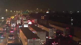 Major traffic back-up on I-465 at 21st Street after roads ice over