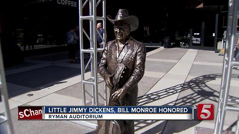 Ryman Unveils Bill Monroe, Jimmy Dickens Statues