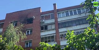 Ukrainian drone hits apartment building in Russian city of Kursk