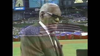 Ray Charles sings "America The Beautiful" at the World Series