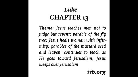 Luke Chapter 13 (Bible Study)