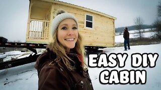 DIY CHEAT: Amish Shed Into Tiny House Off-Grid Cabin Office (Video #1)