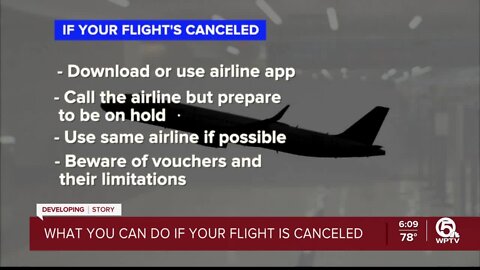 What should I do if my flight is canceled?