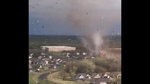 Drone footage shows an EF-3 #tornado with winds up to 165 mph tearing through Andover, Kansas