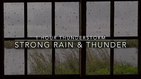 Strong Rain & Thunder Sounds For Sleeping - Windy Rain On A Window - 1 Hour Thunderstorm - Rain ASMR