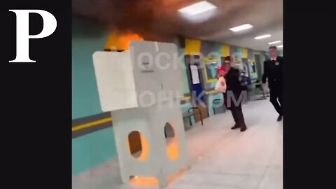 Russian voters set fire to polling booths and pour ink into ballot boxes as Putin landslide expected