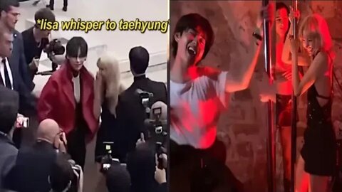 Taehyung & lisa all moments at celine show in paris - Lisa calling V Oppa, V & lisa pole dance🔥