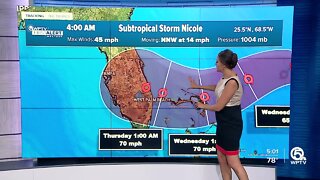 Subtropical Storm Nicole forecast, 5 a.m. on Nov. 7, 2022
