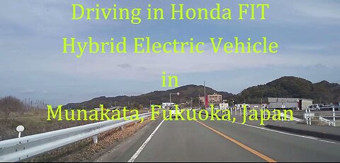 Honda FIT hybrid Eletric car driving in Munakata, Fukuoka