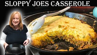 SLOPPY JOES & CORNBREAD CASSEROLE RECIPE | Easy Meal Casserole