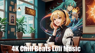 Chill Beats Music - Lofi Sleepy + Hungry | (AI) Audio Reactive Cinematic Anime | Vintage
