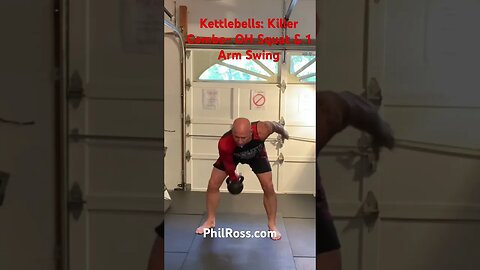 Kettlebells: Killer Combo- OH Squat & 1 Arm Swing #kettlebell #masterphil #fitness #philross
