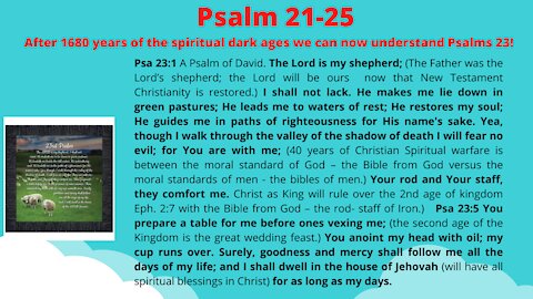 PSALMS 21-25 - ONLY WITH THE ROD OF IRON WILL WE UNDERSTAND THE MYSTERIES OF THE KINGDOM MATT. 13:11