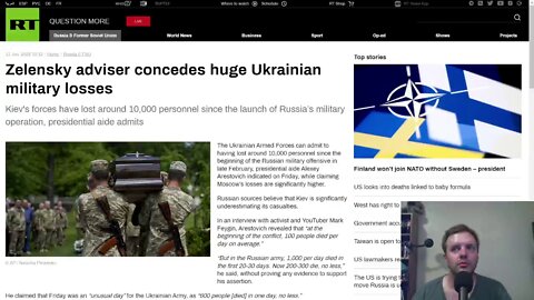 Zelensky adviser concedes huge Ukrainian military losses, possibly around 10,000
