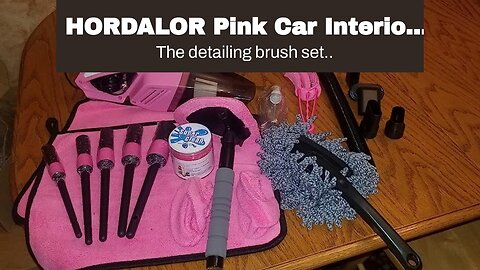 HORDALOR Pink Car Interior Detailing Kit, 16Pcs Car Cleaning Kit with High Power Handheld Vacuu...