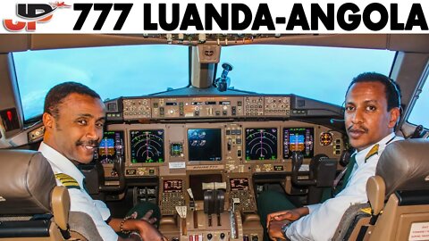 Piloting 777-200LR into Luanda Angola | Cockpit Views