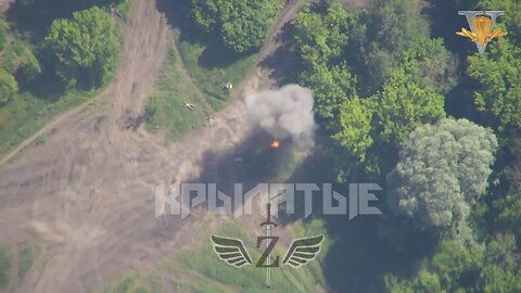 Lancet drone destroyed a camouflaged tank of the Armed Forces of Ukraine