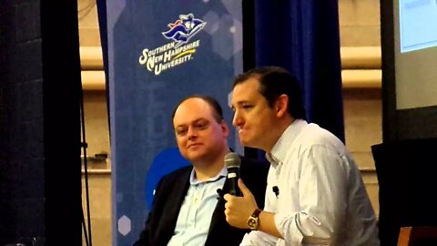 Ted Cruz takes Q on Sen vs Gov at WRKO Town Hall Southern NH University 5-30-2015