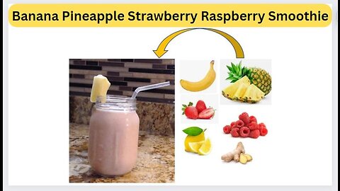 Banana Pineapple Strawberry Raspberry Smoothie #Smoothies #healthy #healthylifestyle