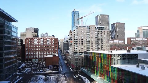 Drone view of CANADA in winter