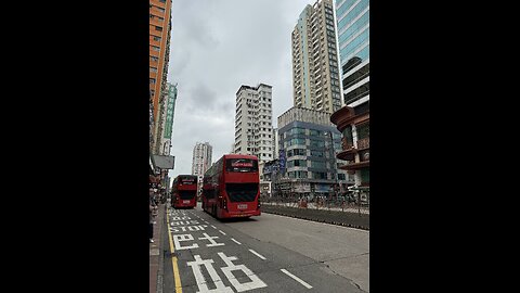 Hong Kong view from upper deck bus …