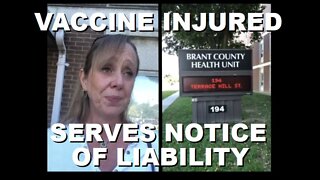 Vaccine Injured Canadian serves Legal Notice to Brant Health Unit over Informed Consent |Sep 29 2022