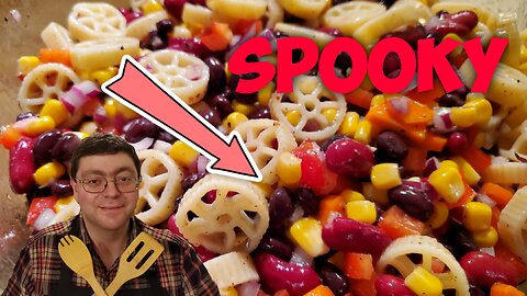 Easy Halloween Pasta Salad with Wagon Wheel Pasta Recipe