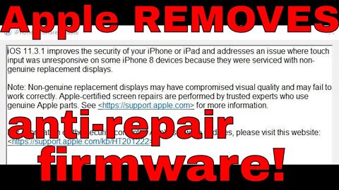 Apple BACKS DOWN on anti screen repair firmware