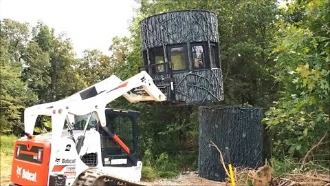 PART 2 Installing the Ultimate Deer Blind by Stump blinds on Illinois land management farm!