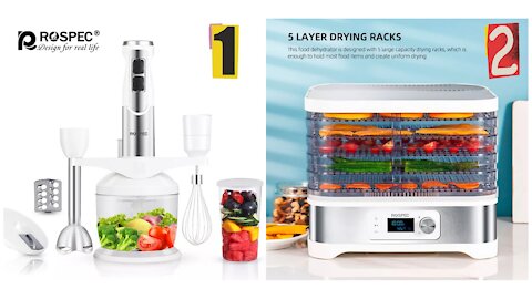 ROSPEC Dehydrator Fast Food Dryer & Food Stand Mixer