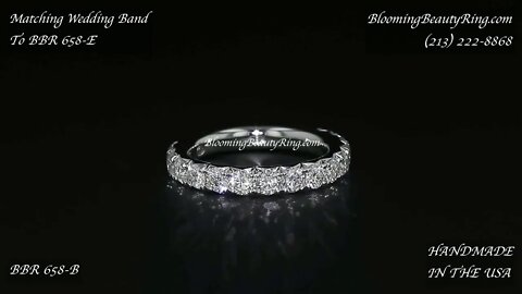 BBR 658-B Matching Wedding Band To BBR 658-E Diamond Engagement Ring Set By BloomingBeautyRing.com