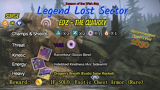 Destiny 2 Legend Lost Sector: EDZ - The Quarry on my Arc Warlock 2-23-24