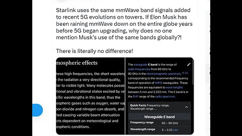 5G & Starlink - Both Use mmWave - E-Band & Elon Musk's Active Denial System Heat Ray Conundrum