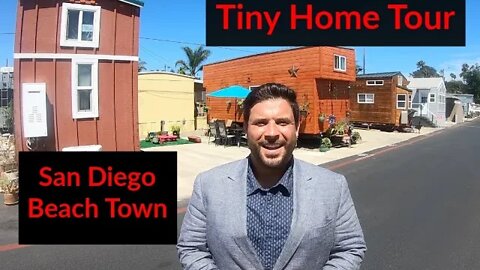 Tiny Home Tour. Park Model w/ Loft in Beach Community. Encinitas, San Diego, Ca.