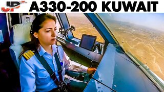 Piloting the AIRBUS A330 into Kuwait | Cockpit VIews