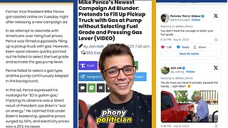 Victor Reacts: Phony Politician Mike Pence Pretends to Pump Gas - Gets Mocked on Social Media