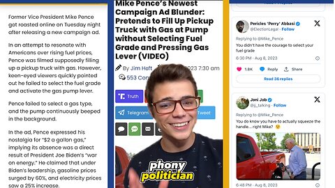 Victor Reacts: Phony Politician Mike Pence Pretends to Pump Gas - Gets Mocked on Social Media