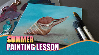 How to paint an EASY seashell for summer! #acrylicpainting