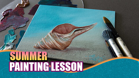 How to paint an EASY seashell for summer! #acrylicpainting