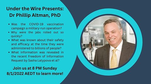 Under the Wire Presents Dr Phillip Altman: US Military Involvement in COVID Jab Development