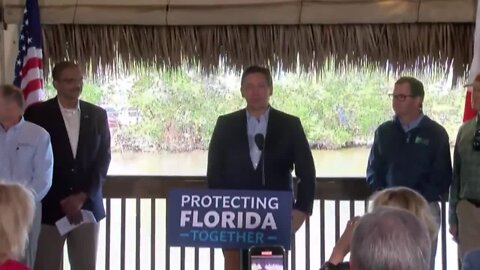 Governor Ron DeSantis talks about state conservation efforts in Bonita Springs