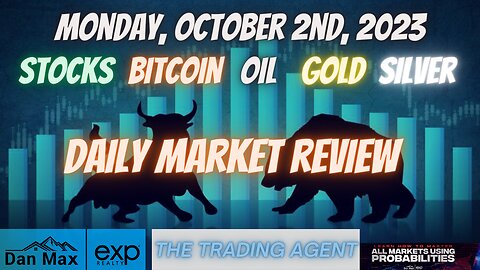 Daily Market Review for Monday, October 2nd, 2023 for #Stocks #Oil #Bitcoin #Gold and #Silver
