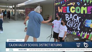 Cajon Valley Union School District students return to schools