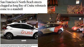 San Francisco’s North Beach streets clogged as long line of Cruise robotaxis come to a standstill