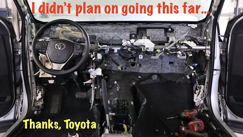 Removing the dash and repairing seats on the 2015 Toyota RAV4 rebuild project