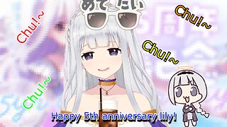 Poma wish comedian vtuber Shirayuri lily a Happy 5th anniversary & she tries to kiss the chat