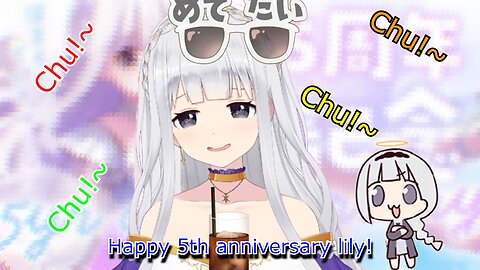 Poma wish comedian vtuber Shirayuri lily a Happy 5th anniversary & she tries to kiss the chat
