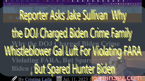 Reporter Asks Why DOJ Charged Biden Whistleblower For FARA, But Spared Hunter-SheinSez 227